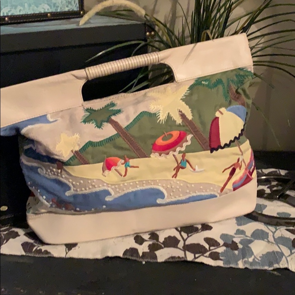 Vintage DKNY embroidered clutch